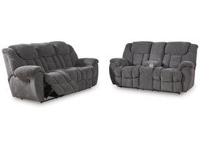 Foreside Charcoal Reclining Sofa and Loveseat - Ornate Home