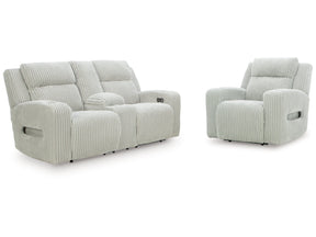 Forest Lake Alloy Power Reclining Loveseat and Power Recliner - Ornate Home