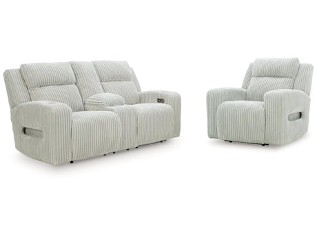 Forest Lake Alloy Power Reclining Loveseat and Power Recliner - Ornate Home