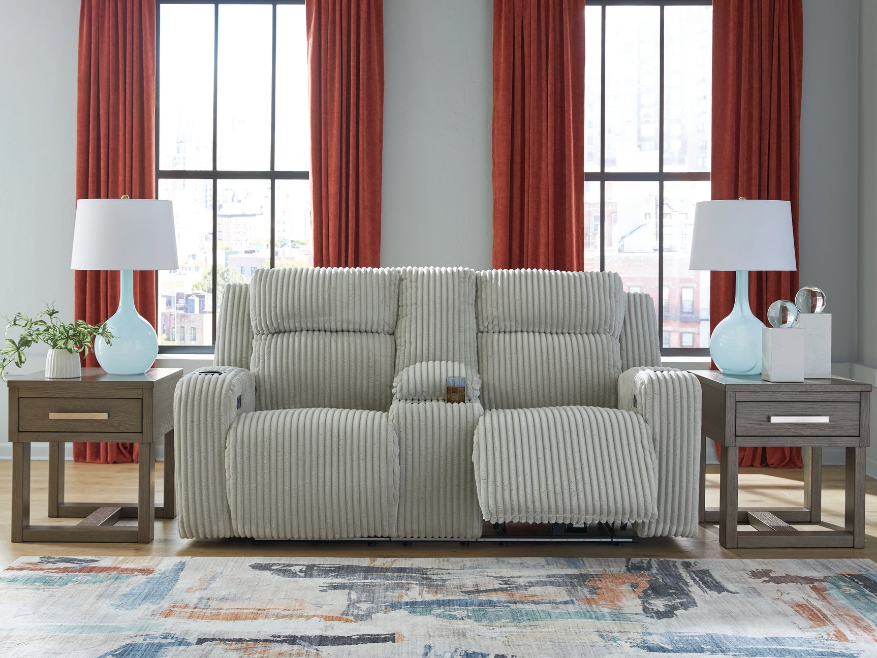 Forest Lake Alloy Power Reclining Loveseat w/Console (Online Special Price) - Ornate Home