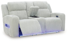 Forest Lake Alloy Power Reclining Loveseat w/Console - Ornate Home