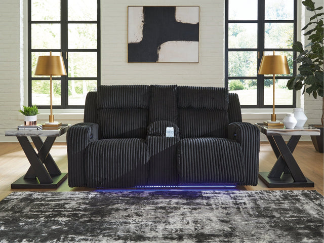 Forest Lake Black Power Reclining Loveseat w/Console (Online Special Price) - Ornate Home
