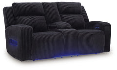 Forest Lake Black Power Reclining Loveseat w/Console - Ornate Home