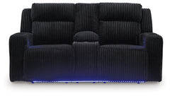 Forest Lake Black Power Reclining Loveseat w/Console - Ornate Home