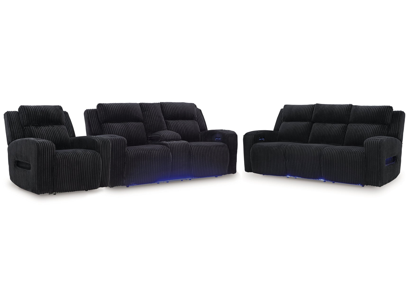 Forest Lake Black Power Reclining Sofa, Loveseat and Recliner (Online Special Price) - Ornate Home