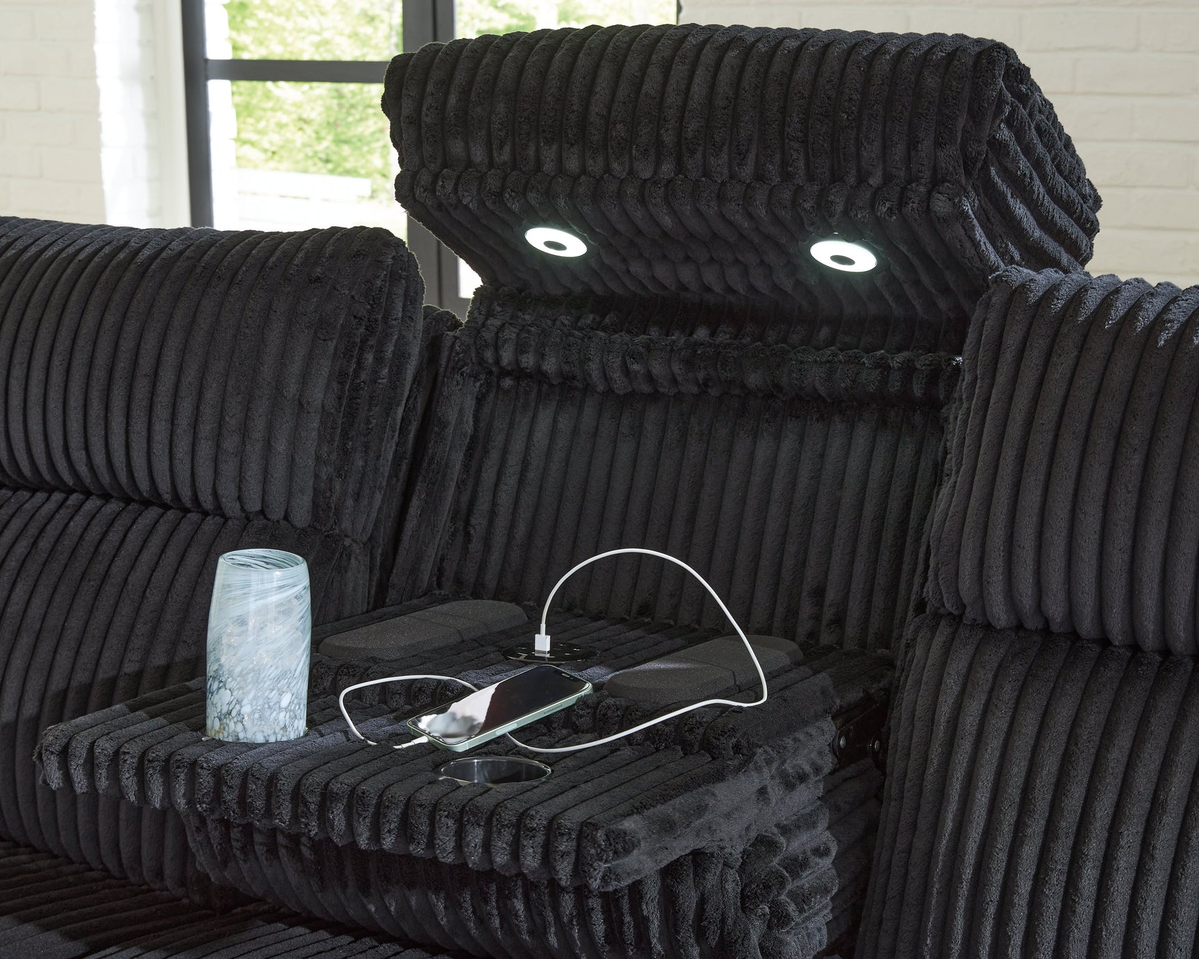 Forest Lake Black Power Reclining Sofa (Online Special Price) - Ornate Home