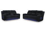 Forest Lake Black Power Reclining Sofa and Loveseat - Ornate Home