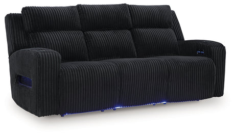 Forest Lake Black Power Reclining Sofa and Loveseat - Ornate Home