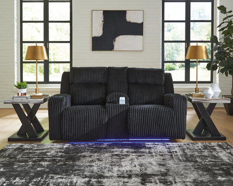 Forest Lake Black Power Reclining Sofa and Loveseat - Ornate Home