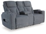 Forest Lake Steel-Performance Fabric Dual Power Reclining Loveseat with Console - Ornate Home