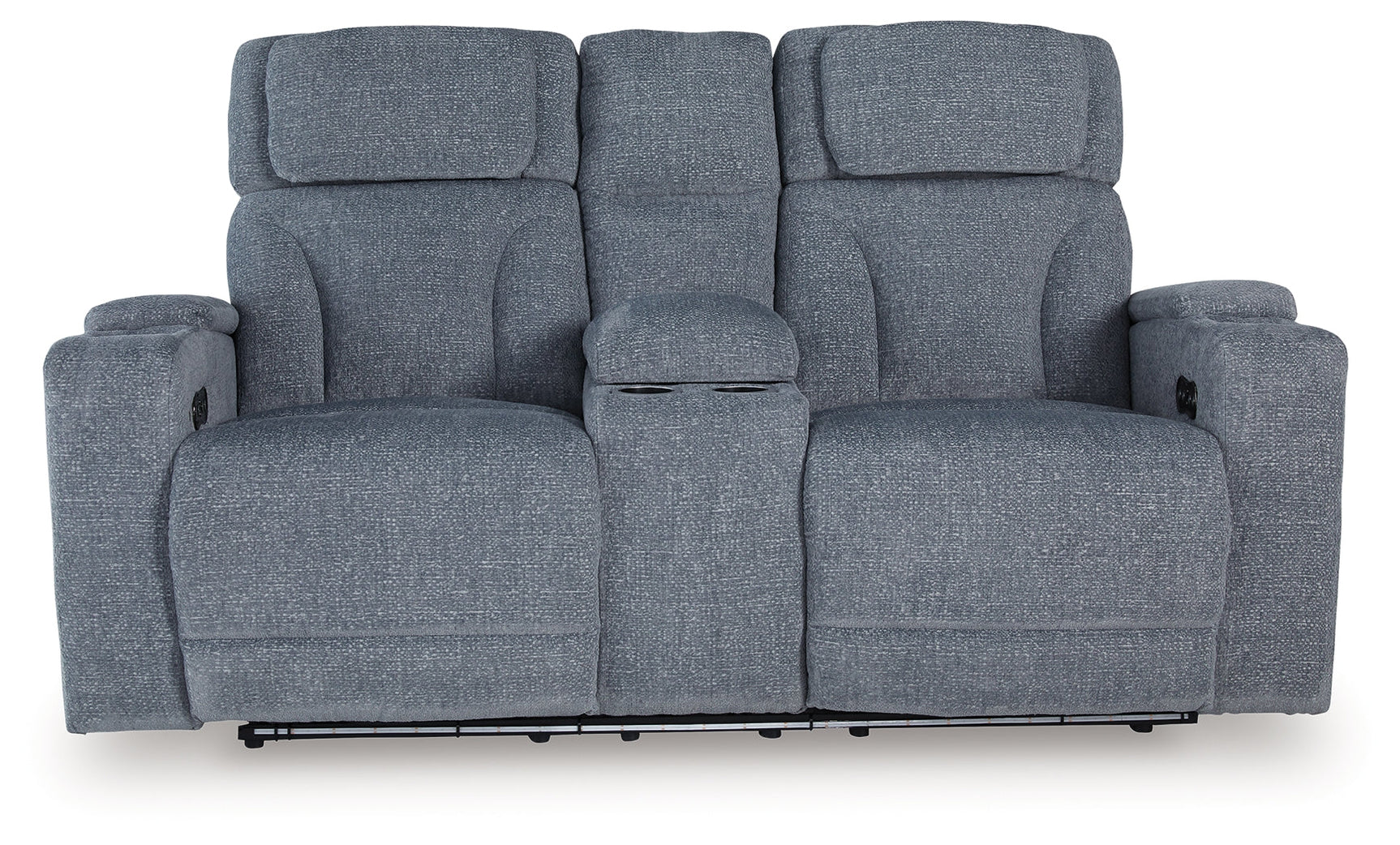 Forest Lake Steel-Performance Fabric Dual Power Reclining Loveseat with Console - Ornate Home