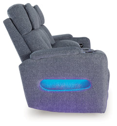 Forest Lake Steel-Performance Fabric Dual Power Reclining Loveseat with Console - Ornate Home