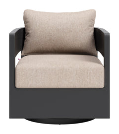 Foret Black Outdoor Swivel Chair - Ornate Home
