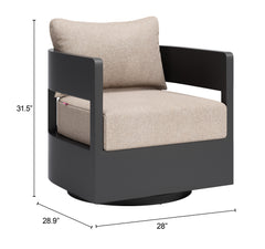 Foret Black Outdoor Swivel Chair - Ornate Home
