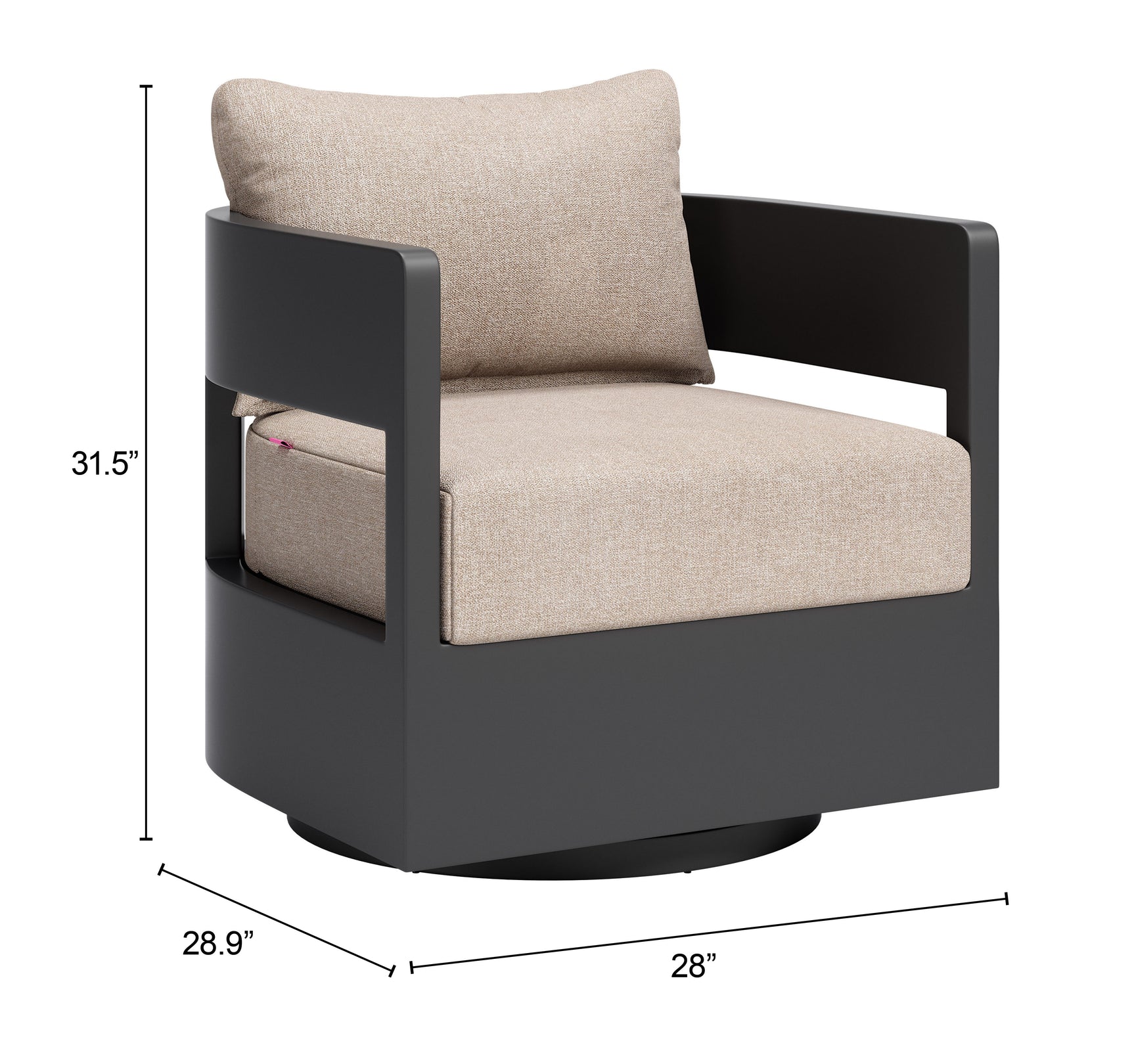 Foret Black Swivel Chair