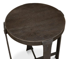 Forged Slats Grey Side Table - Ornate Home