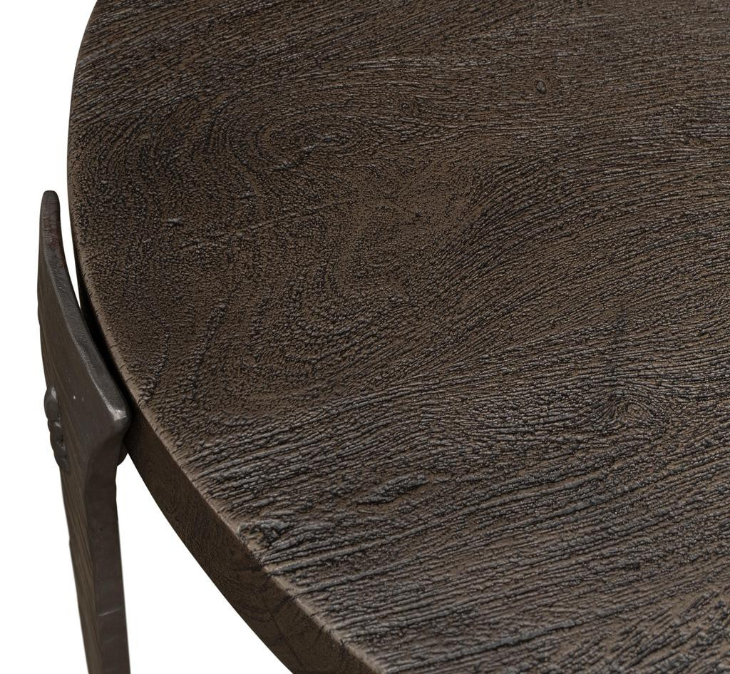 Forged Slats Grey Side Table - Ornate Home
