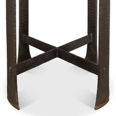 Forged Slats Grey Side Table - Ornate Home