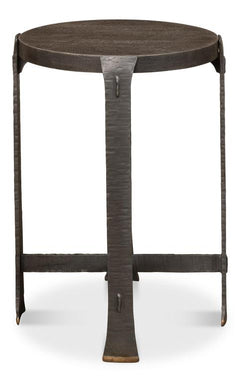 Forged Slats Grey Side Table - Ornate Home