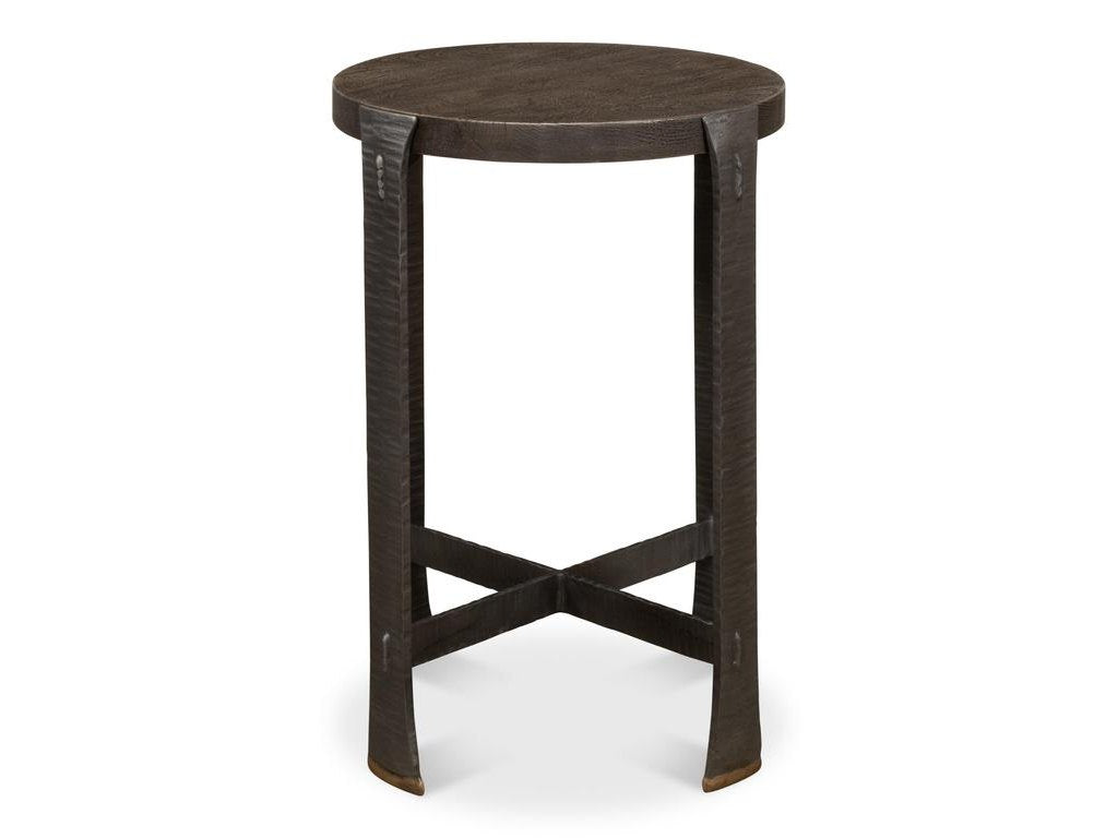 Forged Slats Grey Side Table - Ornate Home
