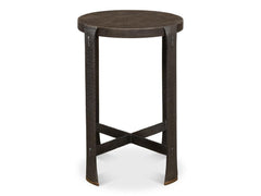 Forged Slats Grey Side Table - Ornate Home