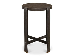 Forged Slats Grey Side Table - Ornate Home