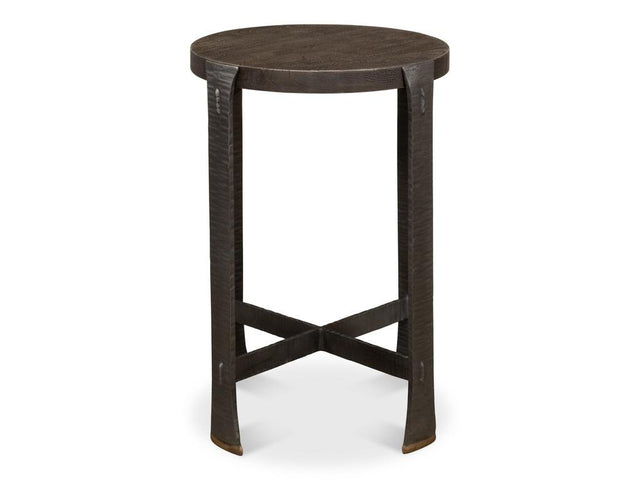 Forged Slats Grey Side Table - Ornate Home