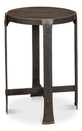 Forged Slats Grey Side Table - Ornate Home
