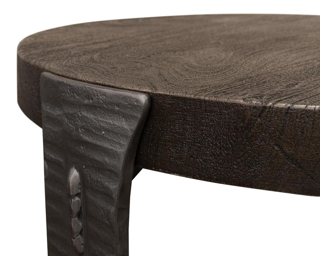 Forged Slats Grey Side Table - Ornate Home