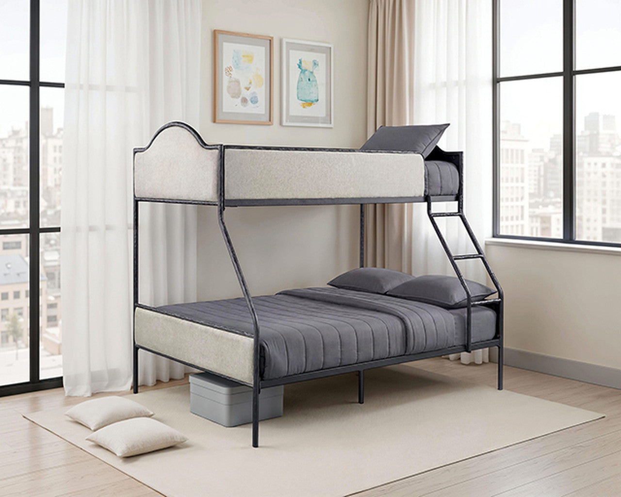 Forli Black Twin/Full Bunk Bed - Ornate Home