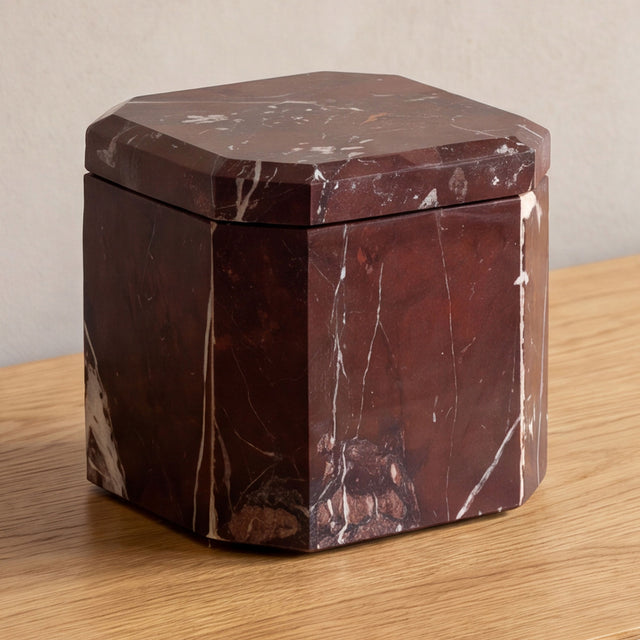 Forli Red Levanto Marble Box - Ornate Home