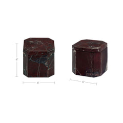 Forli Red Levanto Marble Box - Ornate Home