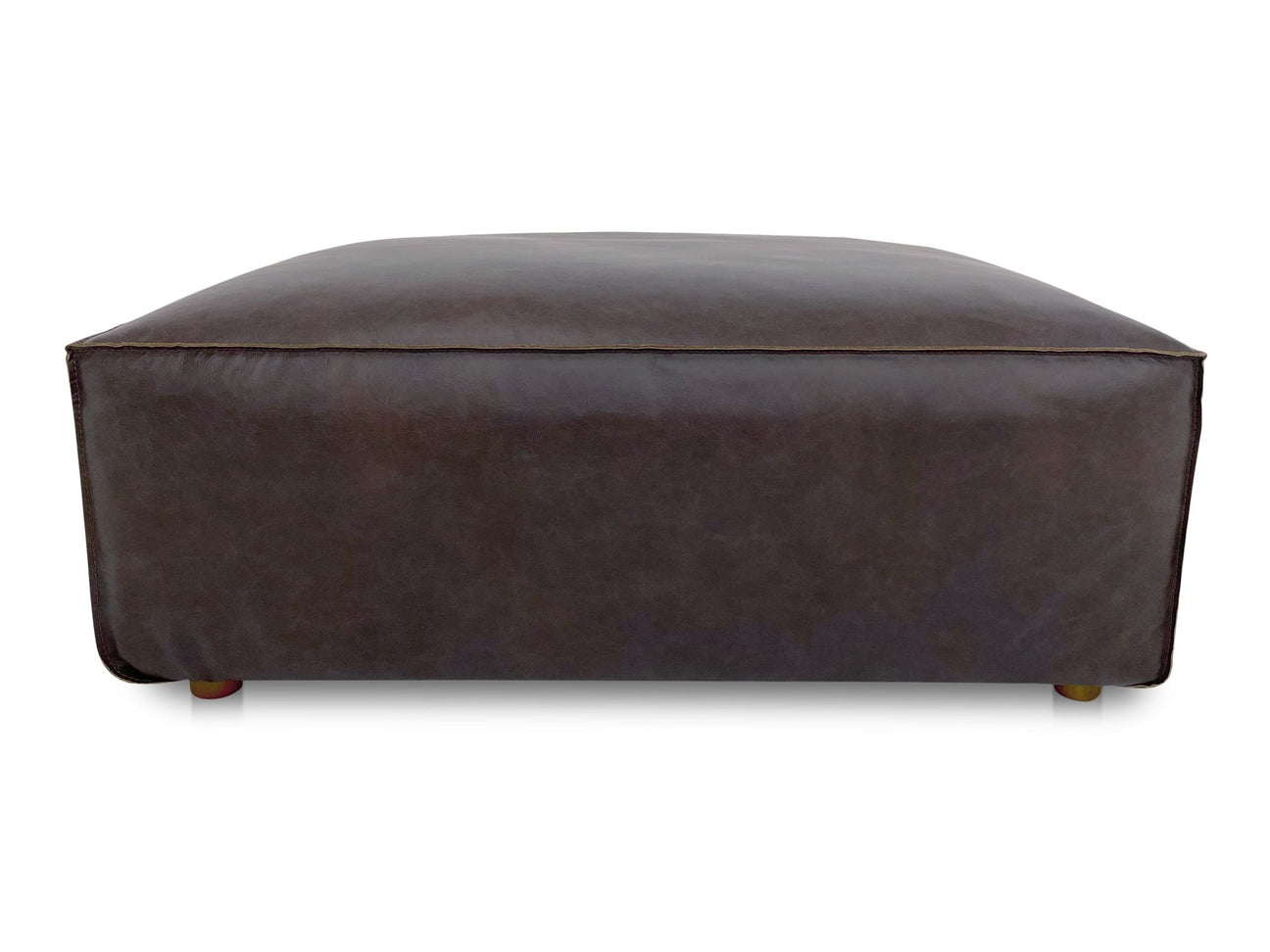 Form Espresso Brown Leather Ottoman - Ornate Home