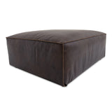 Form Espresso Brown Leather Ottoman - Ornate Home