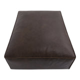 Form Espresso Brown Leather Ottoman - Ornate Home