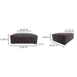 Form Espresso Brown Leather Ottoman - Ornate Home