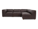 Form Espresso Brown Leather Signature Modular Sectional - Ornate Home