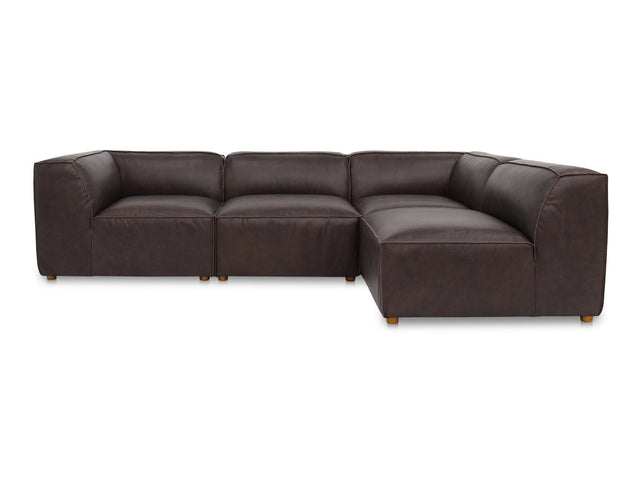 Form Espresso Brown Leather Signature Modular Sectional - Ornate Home