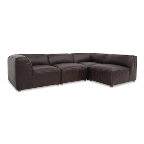 Form Espresso Brown Leather Signature Modular Sectional - Ornate Home