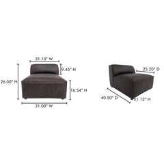 Form Espresso Brown Leather Slipper Chair - Ornate Home