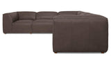 Form Slate Brown Leather Classic L-Shaped Modular Sectional - Ornate Home