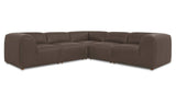 Form Slate Brown Leather Classic L-Shaped Modular Sectional - Ornate Home