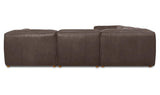 Form Slate Brown Leather Classic L-Shaped Modular Sectional - Ornate Home