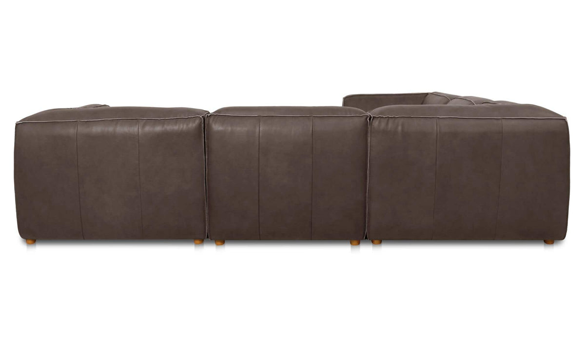 Form Slate Brown Leather Classic L-Shaped Modular Sectional - Ornate Home
