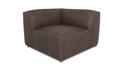 Form Slate Brown Leather Corner Chair - Ornate Home