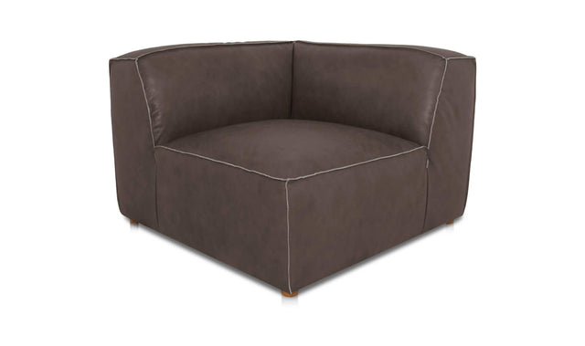 Form Slate Brown Leather Corner Chair - Ornate Home