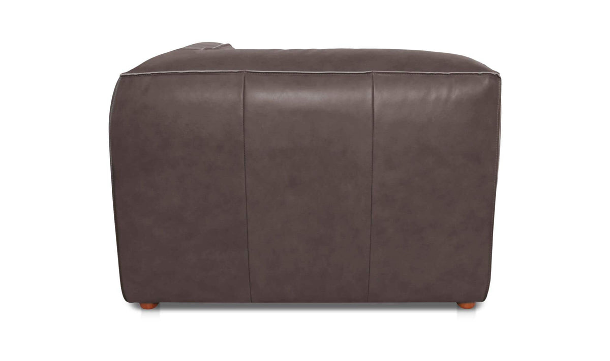 Form Slate Brown Leather Corner Chair - Ornate Home