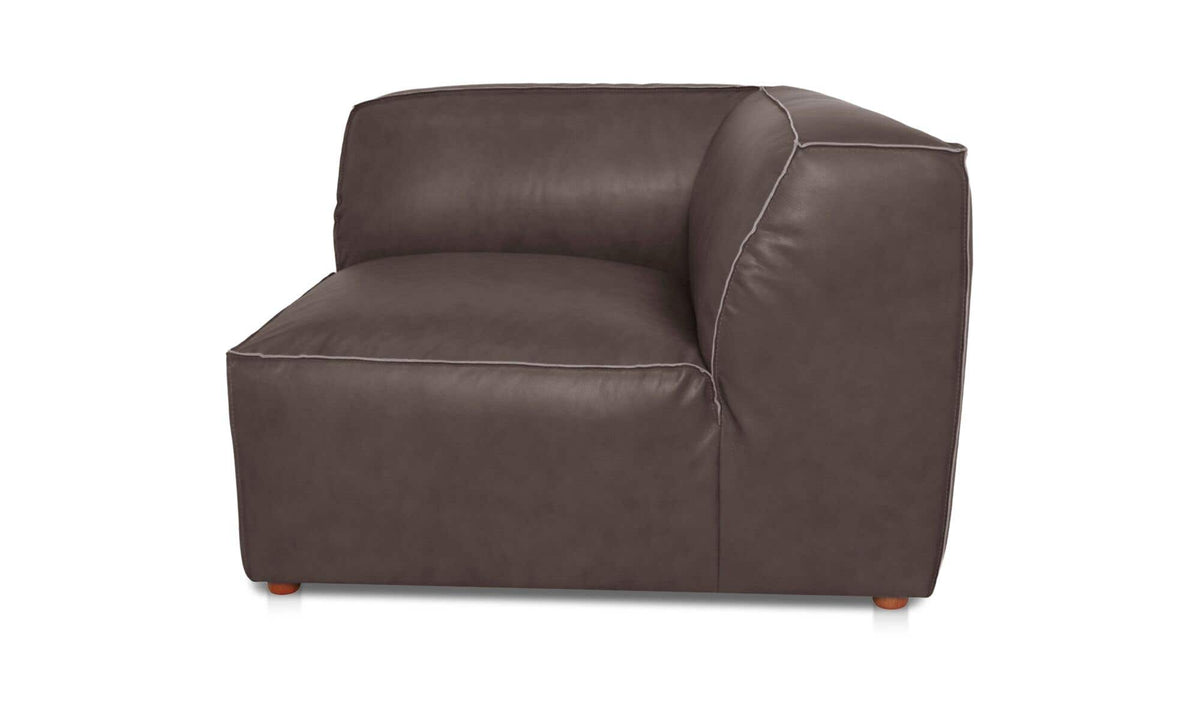 Form Slate Brown Leather Corner Chair - Ornate Home