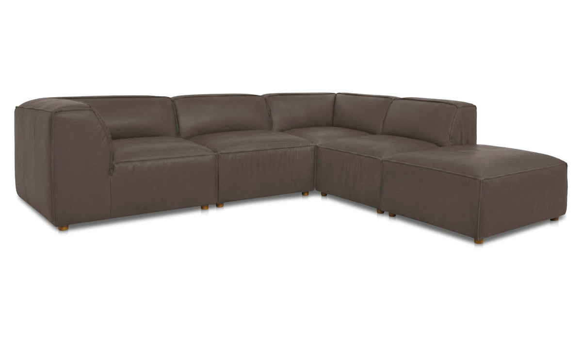 Form Slate Brown Leather Dream Modular Sectional - Ornate Home