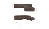 Form Slate Brown Leather Dream Modular Sectional - Ornate Home